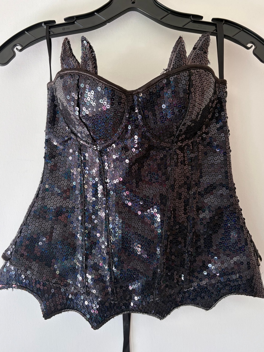 Rubies DC Comics Batgirl Sequin Corset Bustier Top Black S/M
